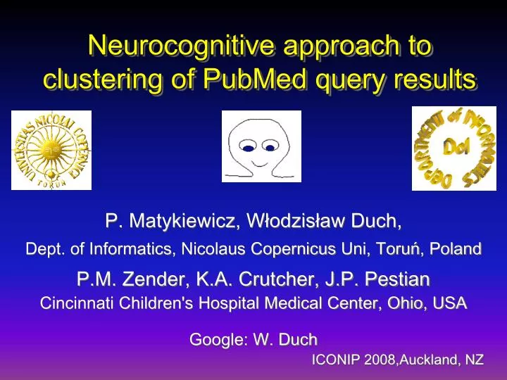 neurocognitive approach to clustering of pubmed query results