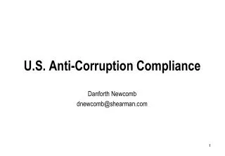U.S. Anti-Corruption Compliance