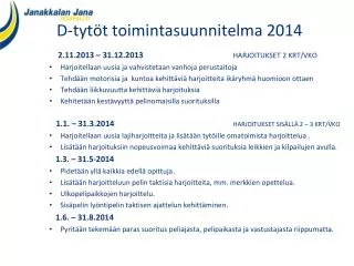 d tyt t toimintasuunnitelma 2014