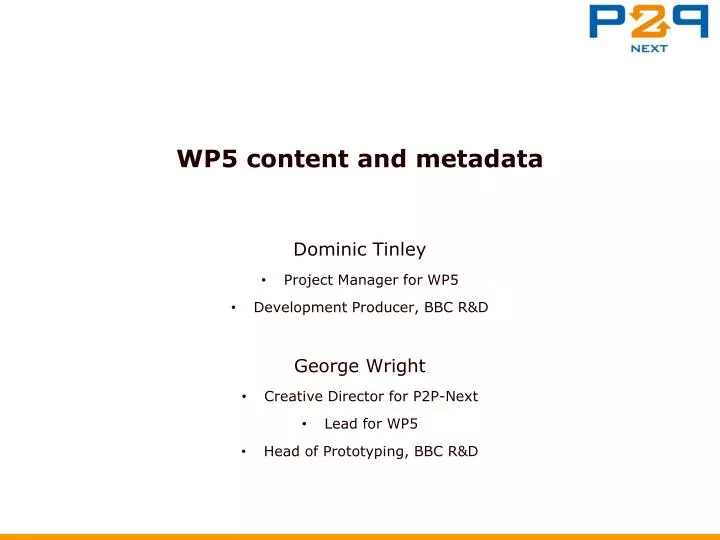 wp5 content and metadata