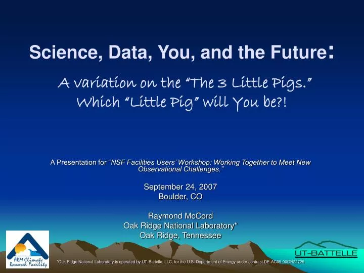 science data you and the future a variation on the the 3 little pigs which little pig will you be