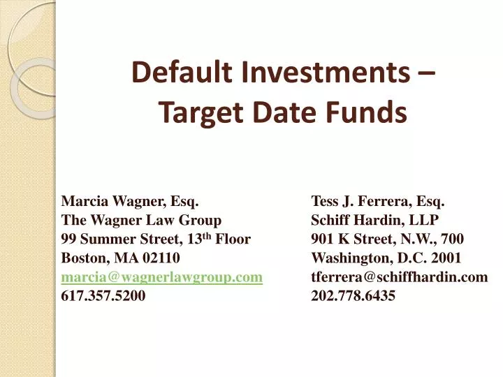 default investments target date funds
