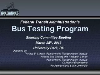 Bus Testing Program