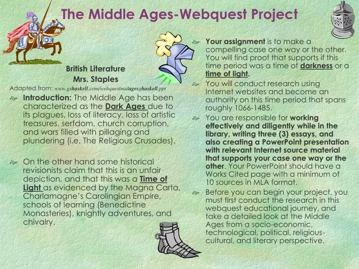 the middle ages webquest project