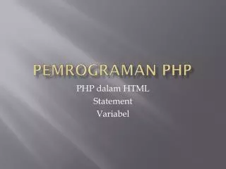 pemrograman php