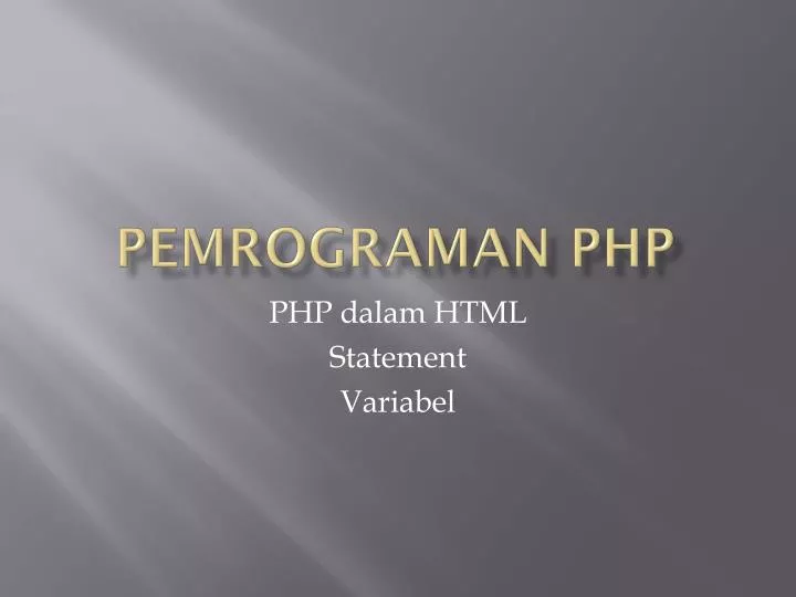 pemrograman php