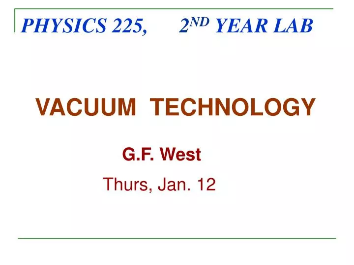 physics 225 2 nd year lab