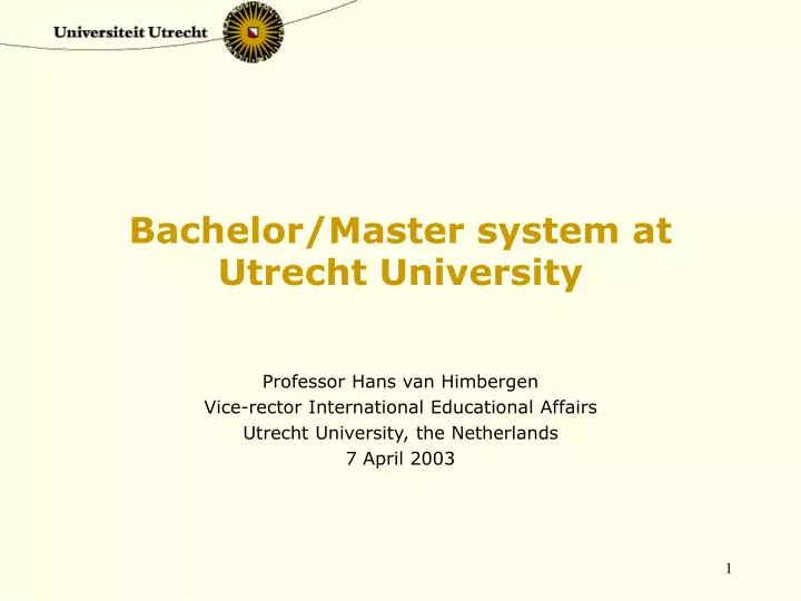 bachelor master system at utrecht university