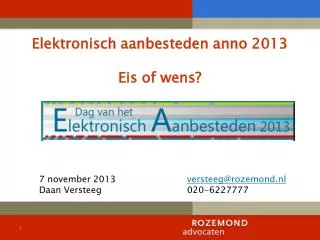 elektronisch aanbesteden anno 2013 eis of wens