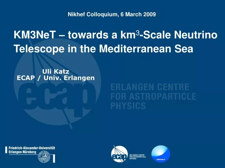 km3net towards a km 3 scale neutrino telescope in the mediterranean sea