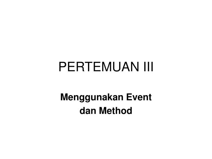 pertemuan iii