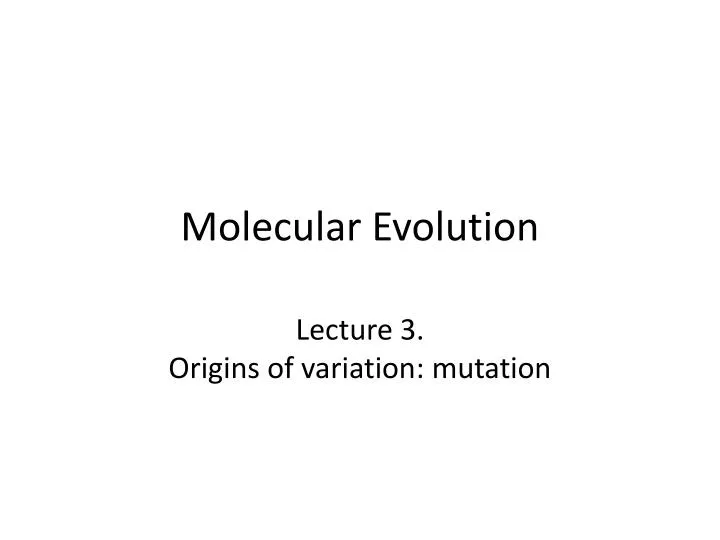 molecular evolution