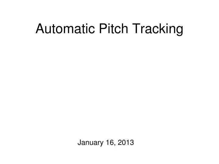 automatic pitch tracking