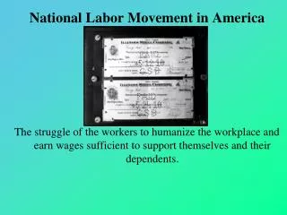 National Labor Movement in America