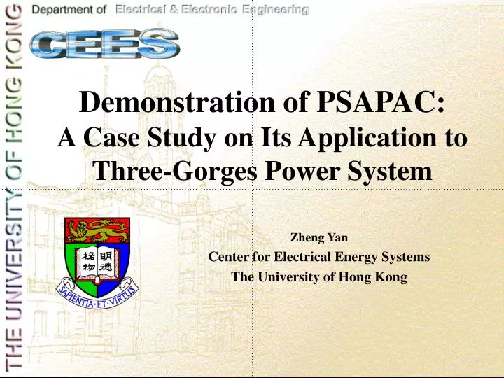 demonstration of psapac a case study on its application to three gorges power system