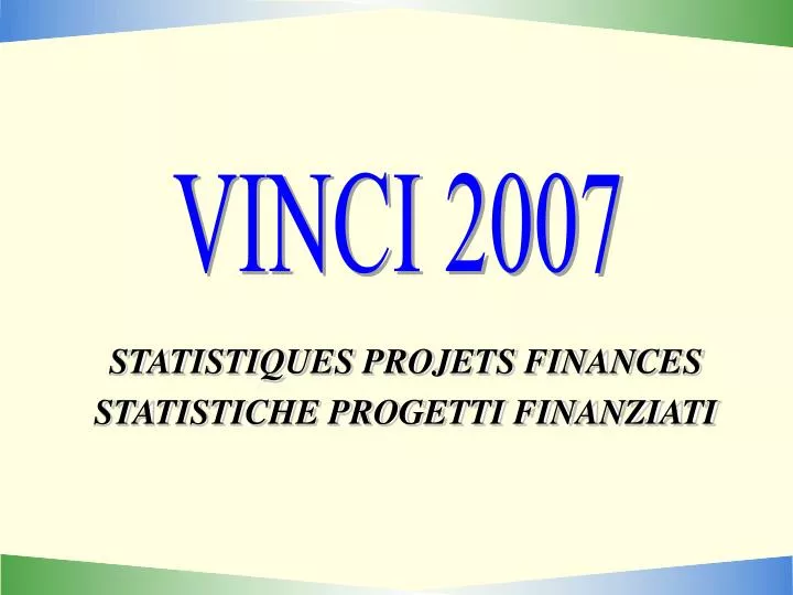 statistiques projets finances statistiche progetti finanziati