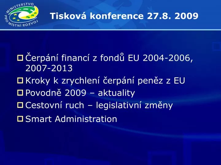 tiskov konference 27 8 2009