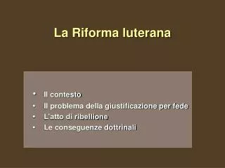 la riforma luterana