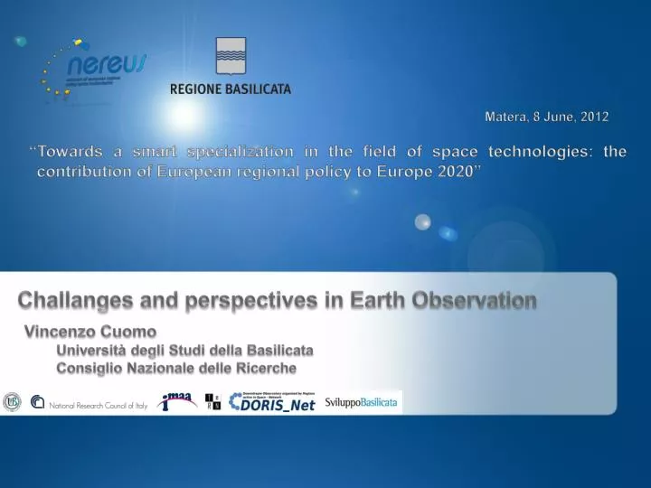 challanges and perspectives in earth observation