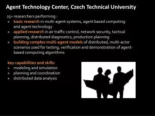 Agent Technology Center, Czech Technical University