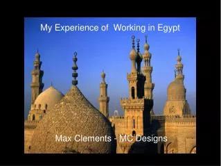 My Experience of Working in Egypt