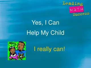 Yes, I Can Help My Child