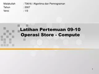 latihan pertemuan 09 10 operasi store compute