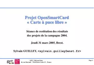projet opensmartcard carte puce libre