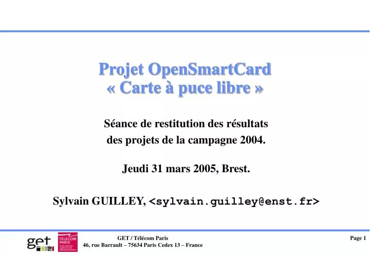 projet opensmartcard carte puce libre