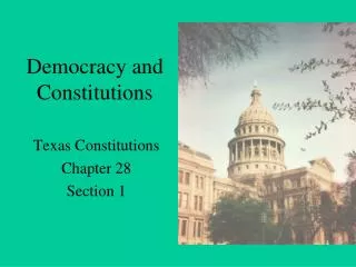 Democracy and Constitutions