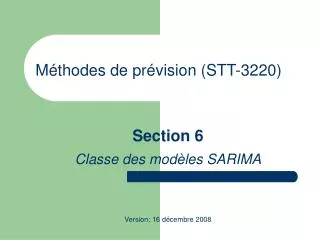 m thodes de pr vision stt 3220