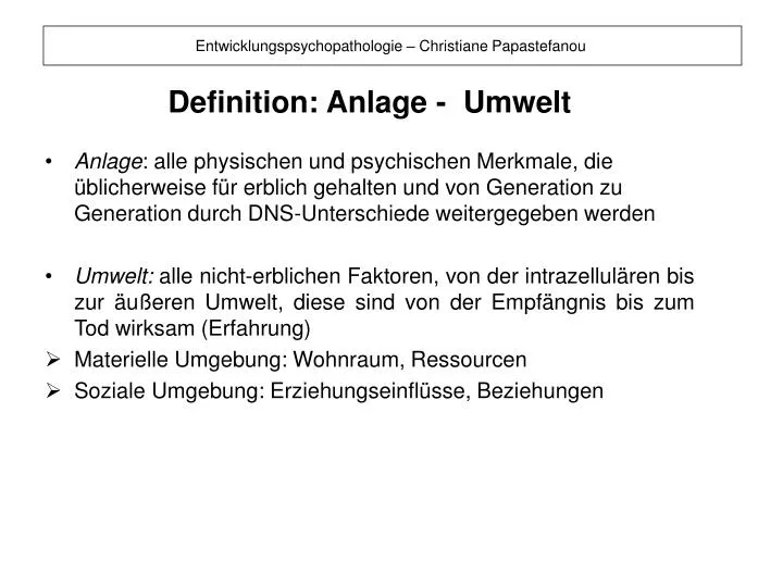 definition anlage umwelt