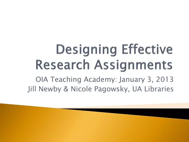 designing effective research assignments