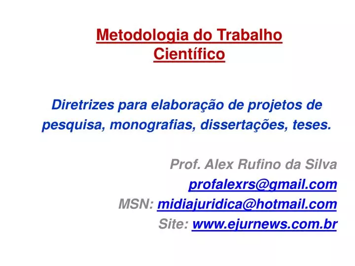 metodologia do trabalho cient fico