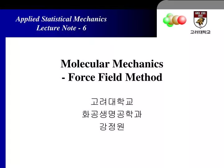 molecular mechanics force field method