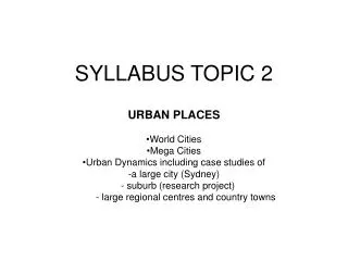 SYLLABUS TOPIC 2