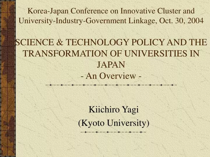 kiichiro yagi kyoto university