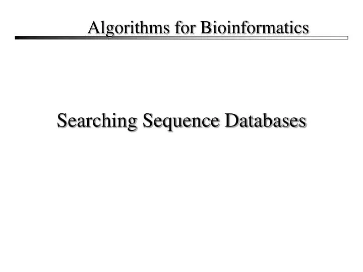 searching sequence databases