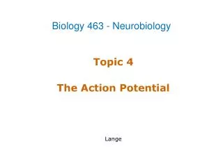 Topic 4 The Action Potential Lange