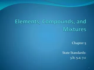 elements compounds and mixtures