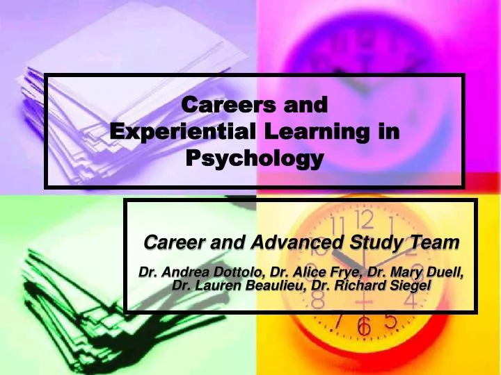 careers and experiential learning in psychology