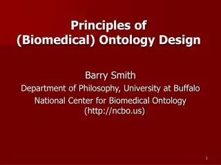 Principles of (Biomedical) Ontology Design