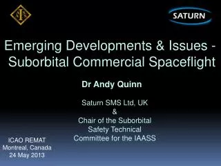 Emerging Developments &amp; Issues - Suborbital Commercial Spaceflight