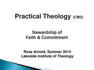 Practical Theology (CM3)