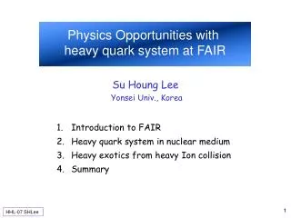 Physics Opportunities with heavy quark system at FAIR