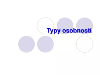 typy osobnost