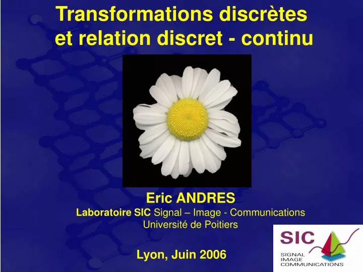 transformations discr tes et relation discret continu