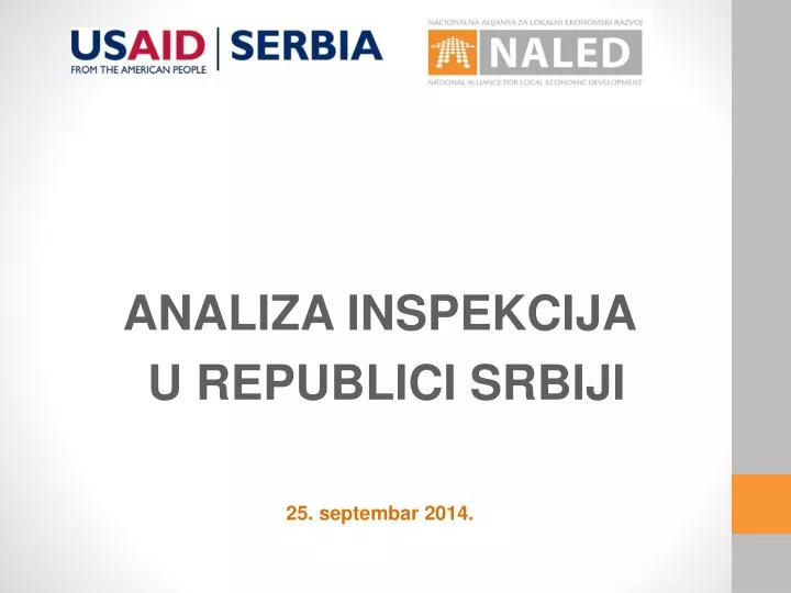 analiza inspekcija u republici srbiji 25 septembar 2014