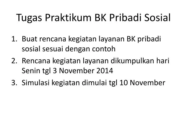 tugas praktikum bk pribadi sosial