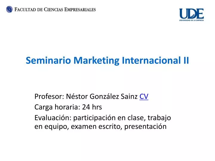 seminario marketing internacional ii